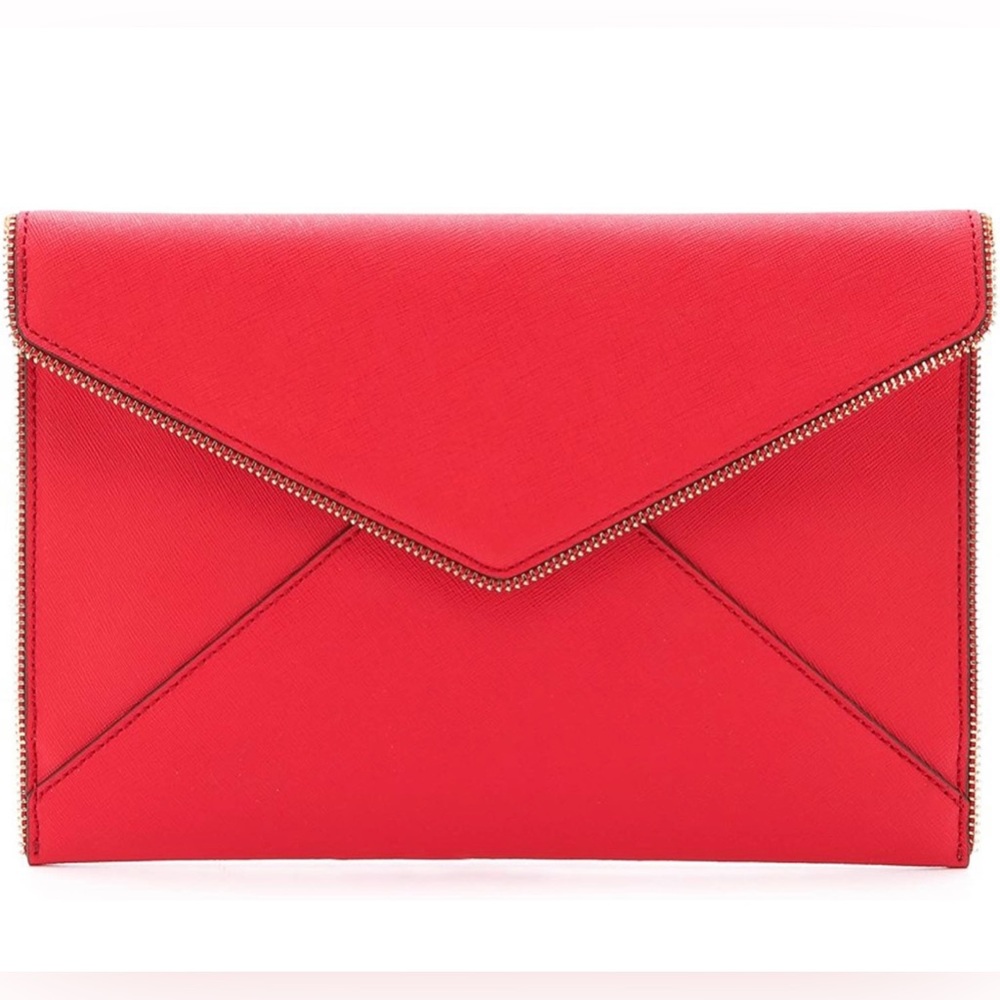 NWT Rebecca Minkoff Leo Clutch Cherry Red